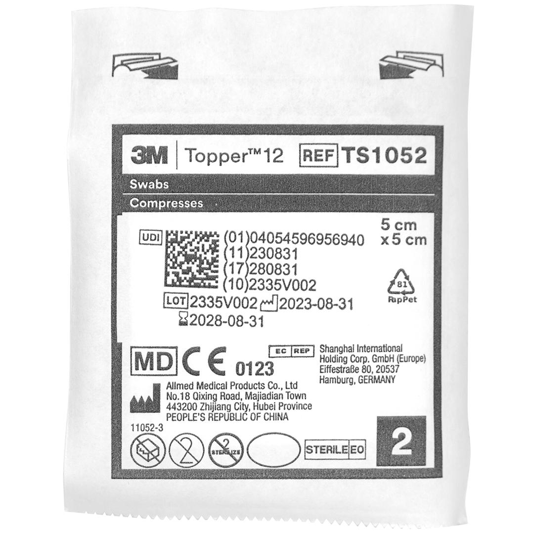 5cm x 5cm Topper 12 6 Ply Sterile Swabs 45 x 2