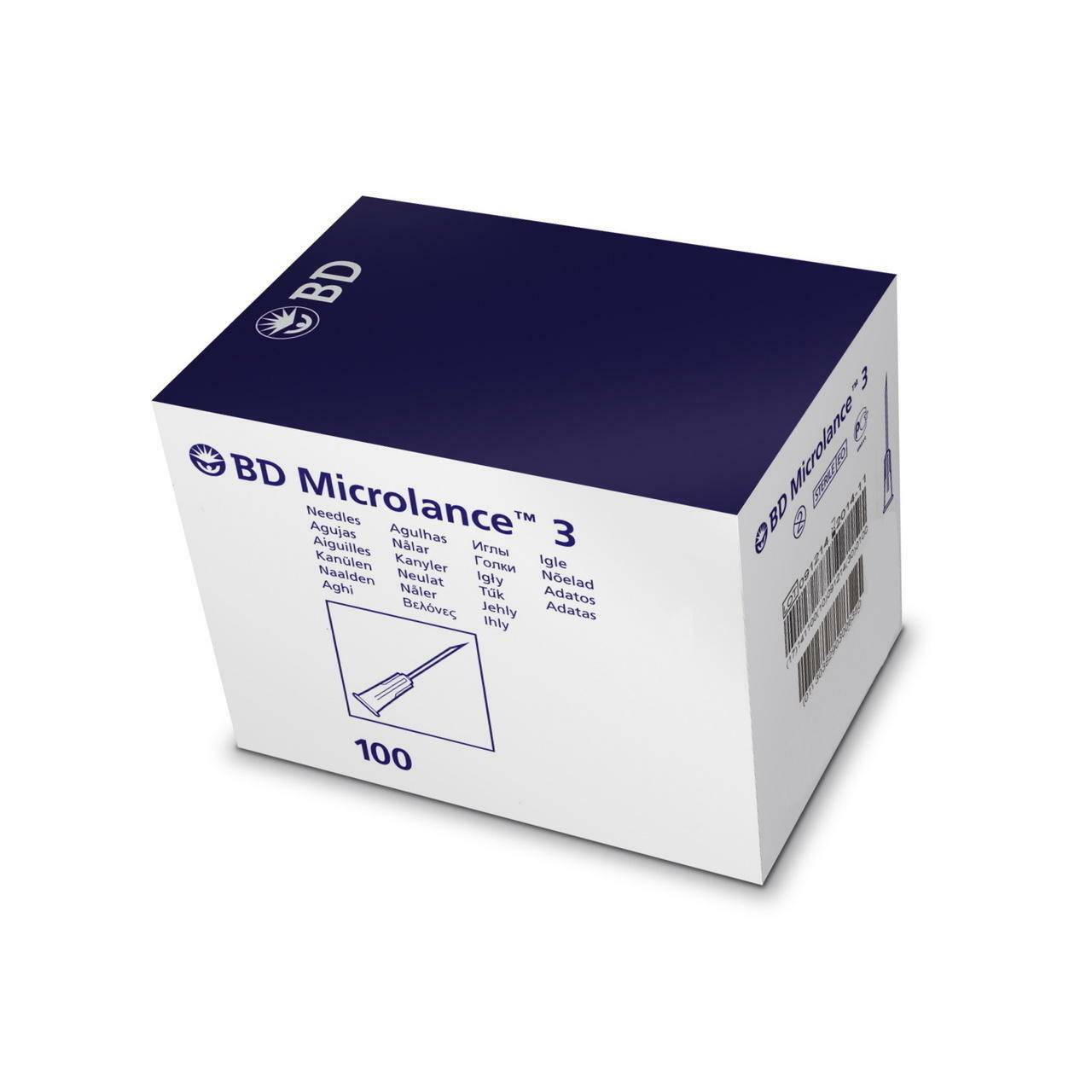 30g gular 0,5 tommu BD Microlance nálar