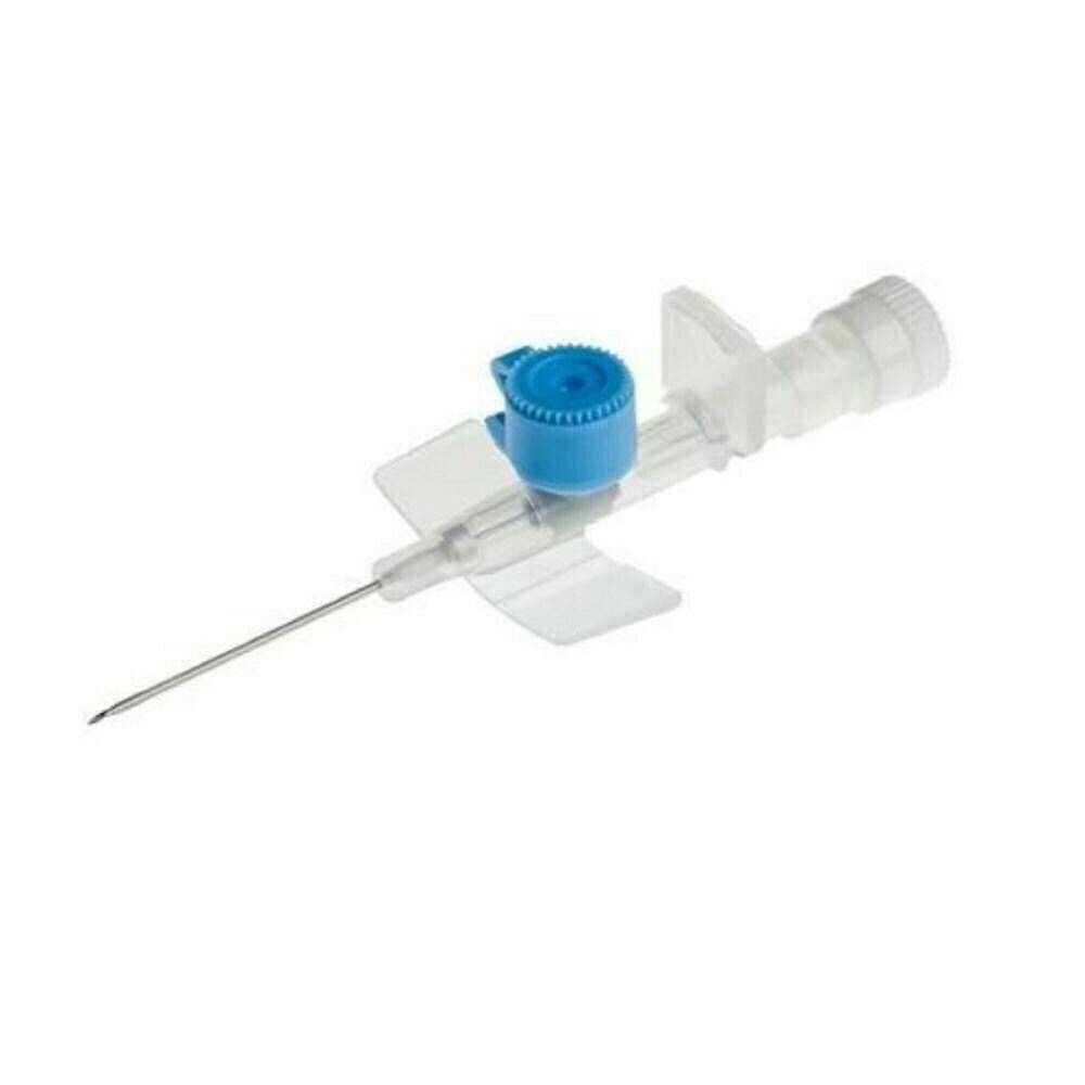 22g 25mm blár BD Venflon IV vængjaður skurður með inndælingarporti