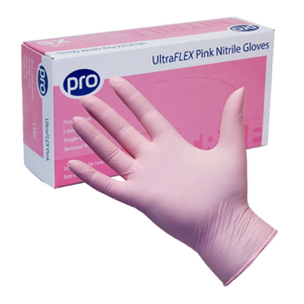 PRO UltraFLEX bleikur nítrílhanskabox með 100 stk