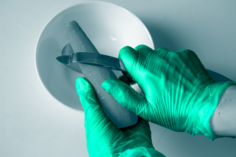 Unicare Green Vinyl prófunarhanskabox með 100 stk