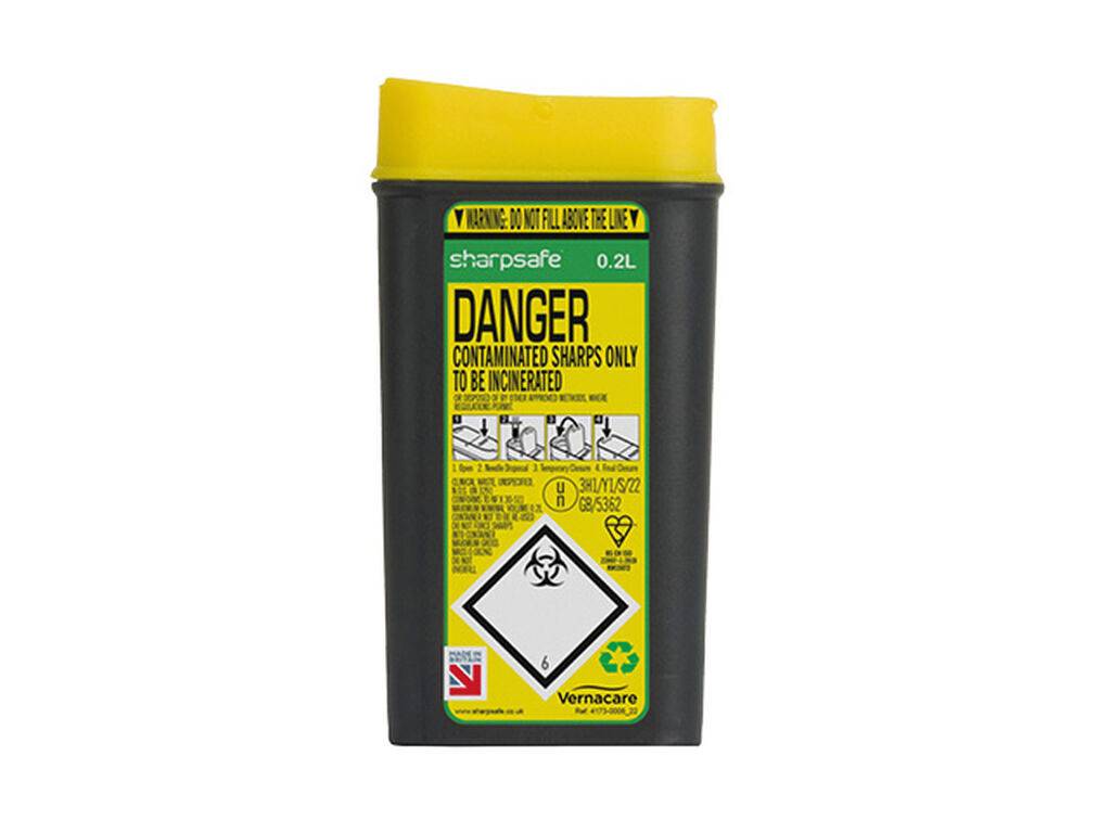 0.2 lítra Sharpsafe gulu blómopnun skarpskúta