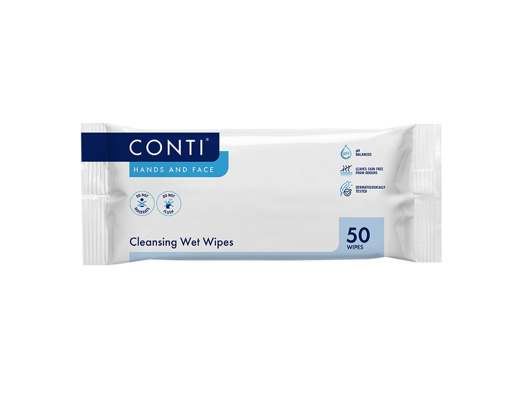 Conti Hands And Face Ofur mjúkar blautþurrkur Létt ilmandi 50 þurrkur