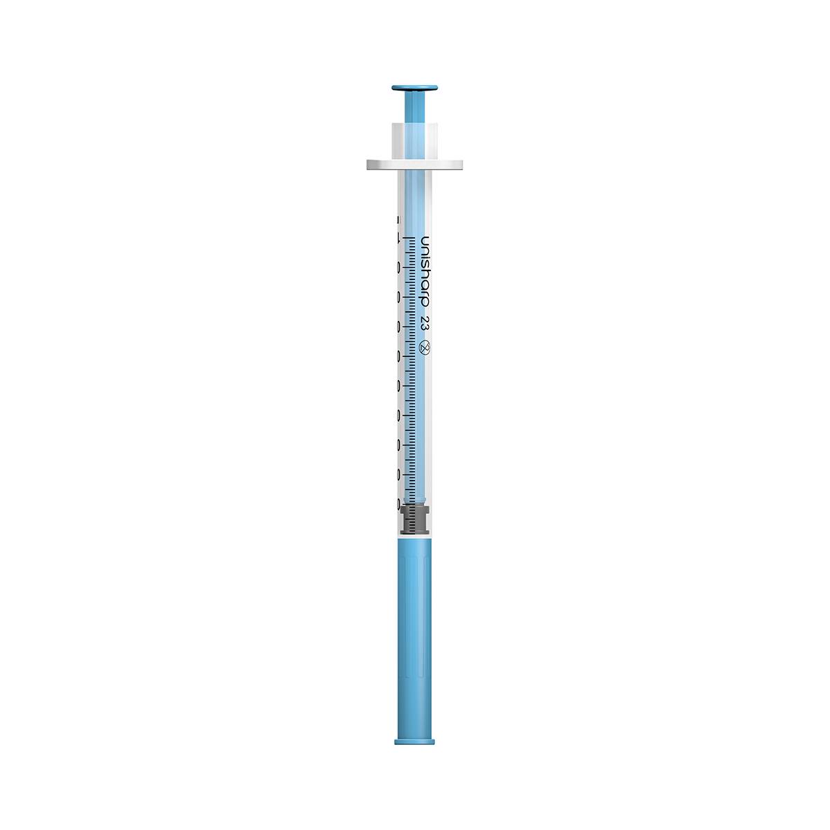 1ml 23G 25mm 1 tommu Unisharp fast blá nál sprauta u100
