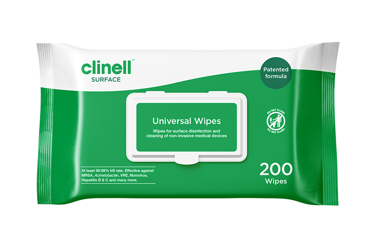 Clinell Universal hreinsiefni 200 þurrka