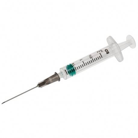 2ml + 22g 1.25 inch BD Emerald Luer Slip Syringe and Needle