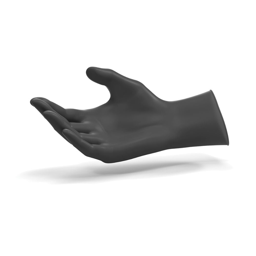 Svartir Ansell Microflex MidKnight Touch nítrílhanskar til skoðunar, 100 stk. í kassa