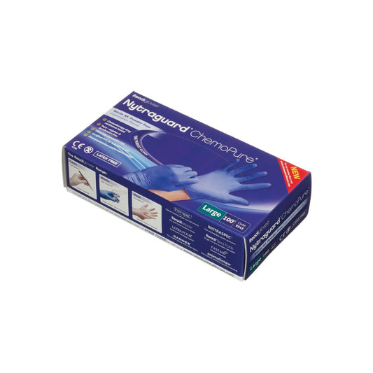 Nytraguard Chemopure Nitrile hanskabox með 100 stk