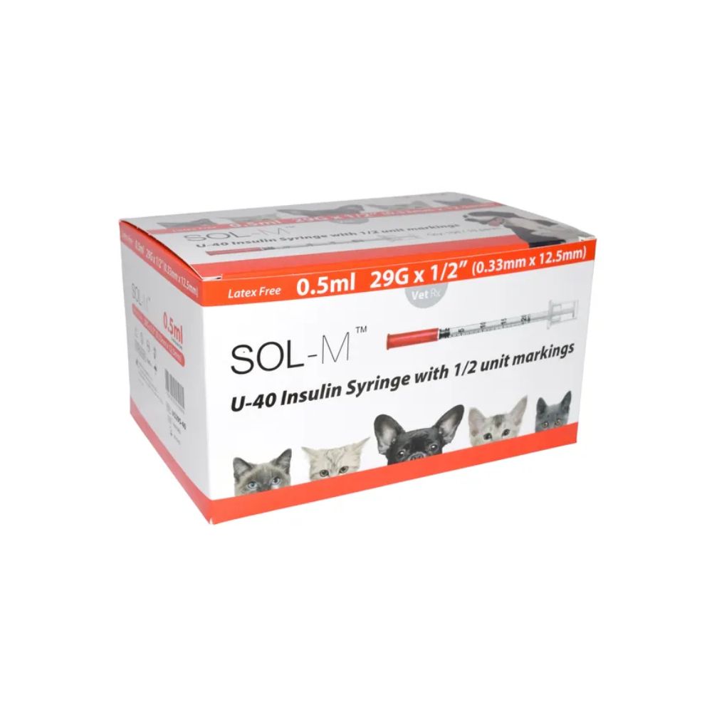 Sol-Vet 0,5 ml 29g x 0,5 tommu U40 sprauta með fastri nál