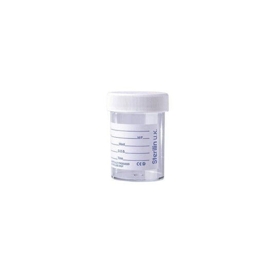 60ml Sterilin þvagflaska með merki