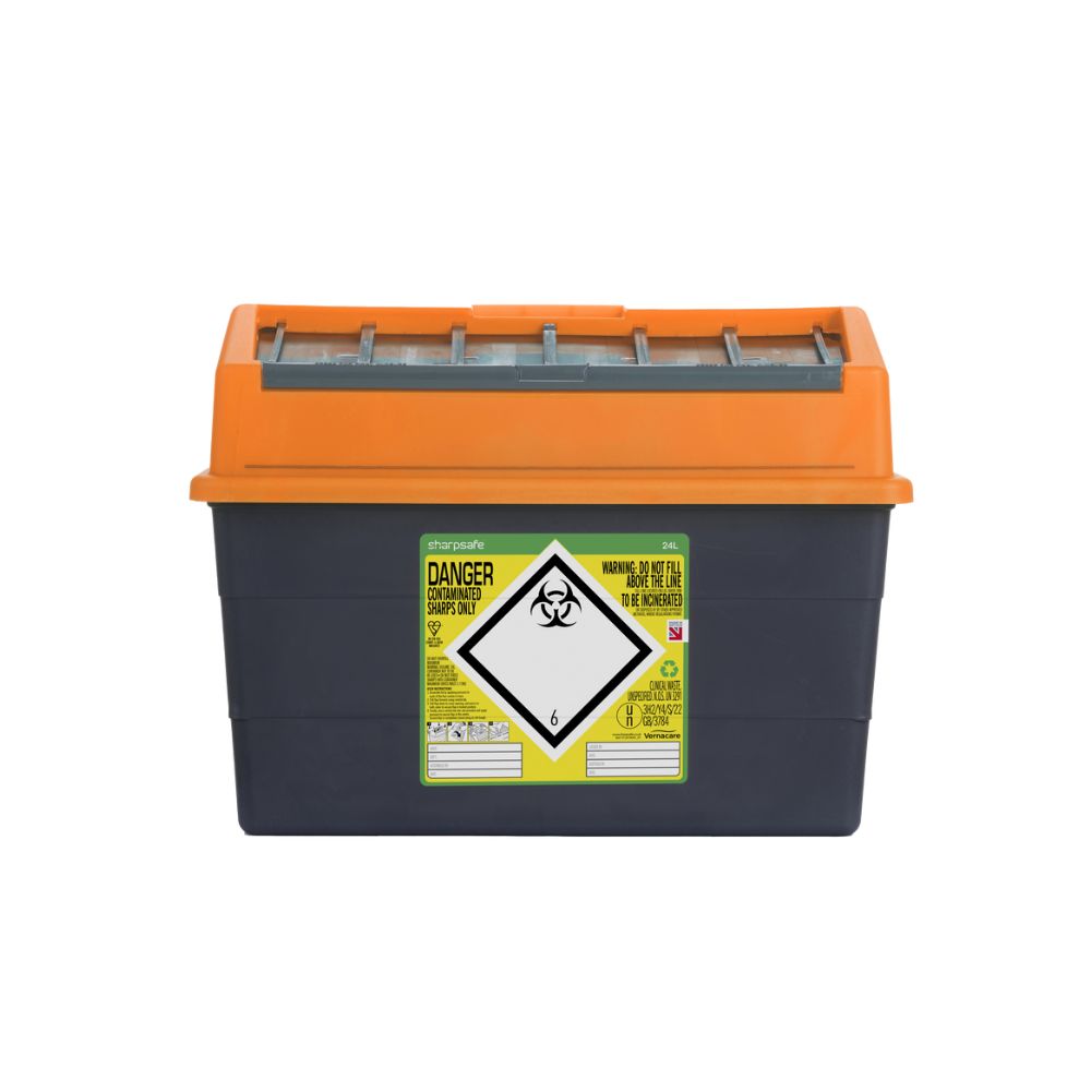 24 lítra Sharpsafe appelsínugul skarpskúta