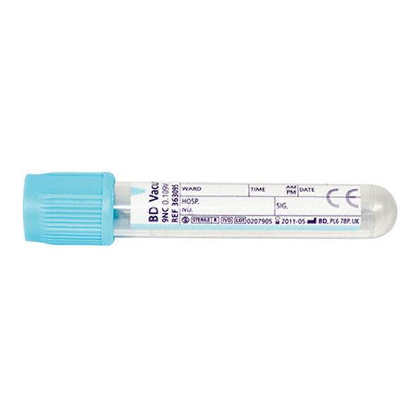 BD Vacutainer 2,7ml EST Plus sítrat rör með ljósbláu BD Hemogard lokun