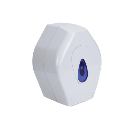 PRO Mini Jumbo Toilet Roll Dispenser White Plastic