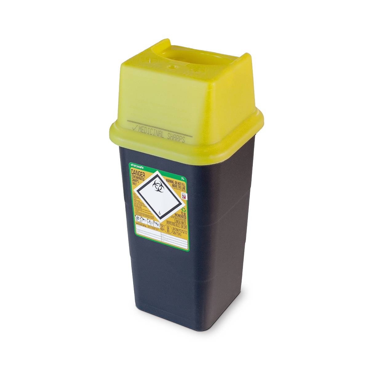 Frontier 7 litre Sharpsafe Yellow Sharps Bin - UKMEDI