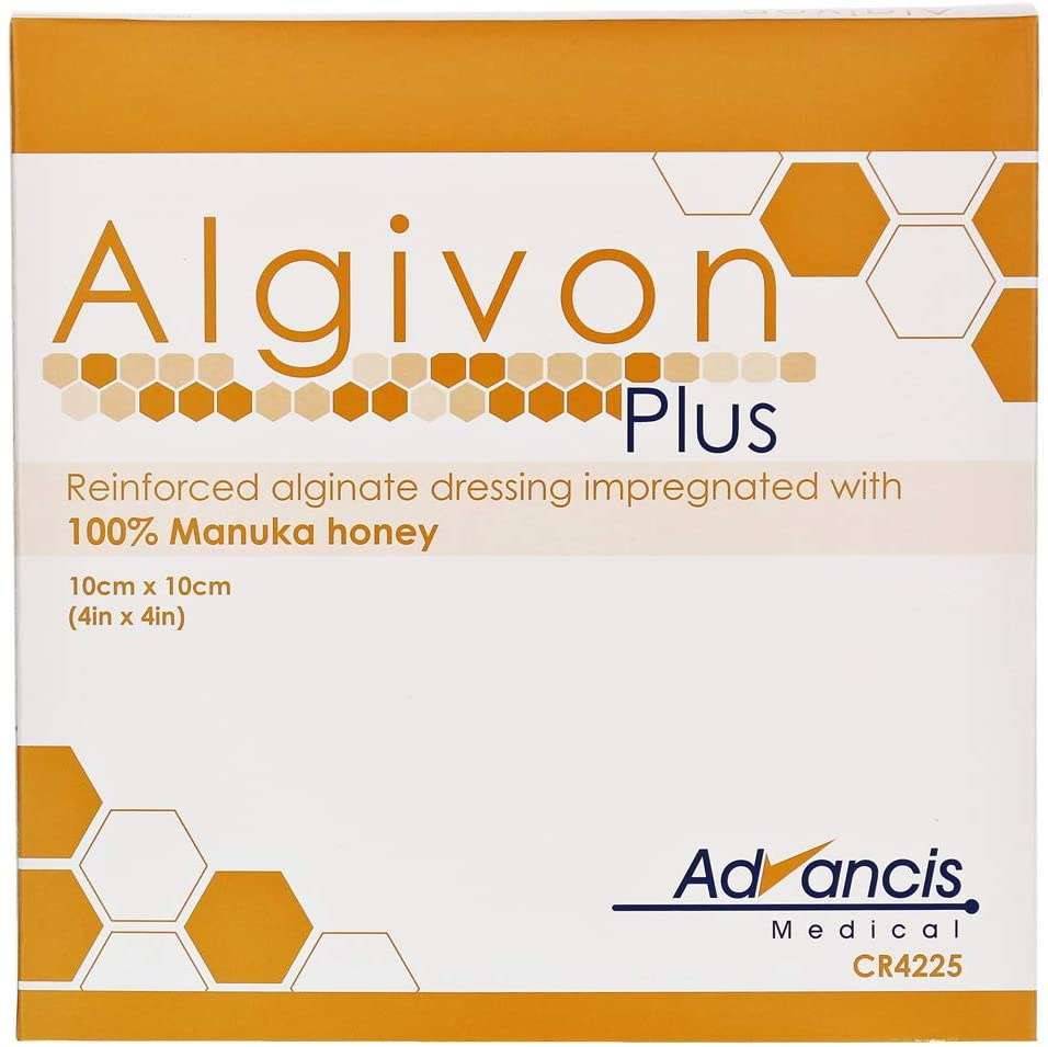 Algivon Plus 10cm x 10cm Manuka hunangsdressingar