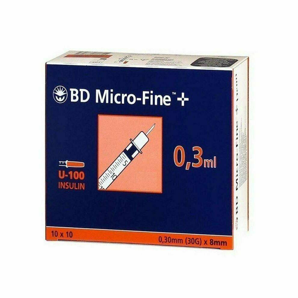 0,3ml 30g 8mm BD örfín sprauta og nál u100