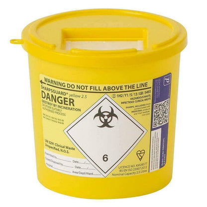 2,5 lítra Sharpsguard Yellow Sharps Bin