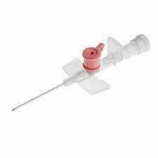 20g 32mm bleikur BD Venflon IV vængjaður cannula með inndælingarport