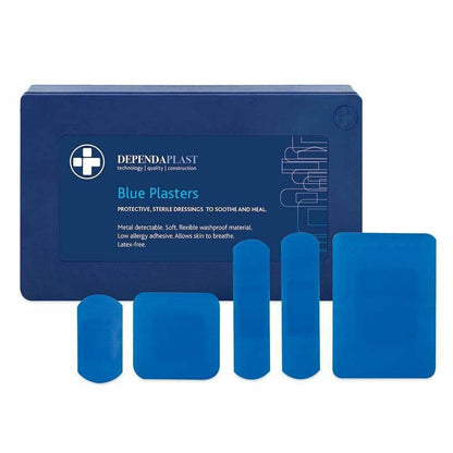 Dependaplast Blue Food Area Plasters - Assorted Stærð x 120