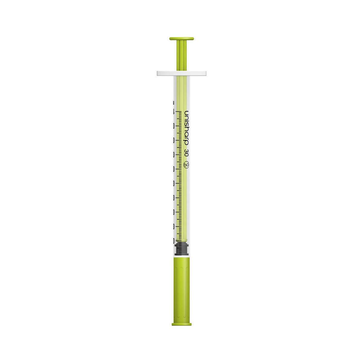 1ml 0,5 tommu 30g Lime Unisharp sprauta og nál u100