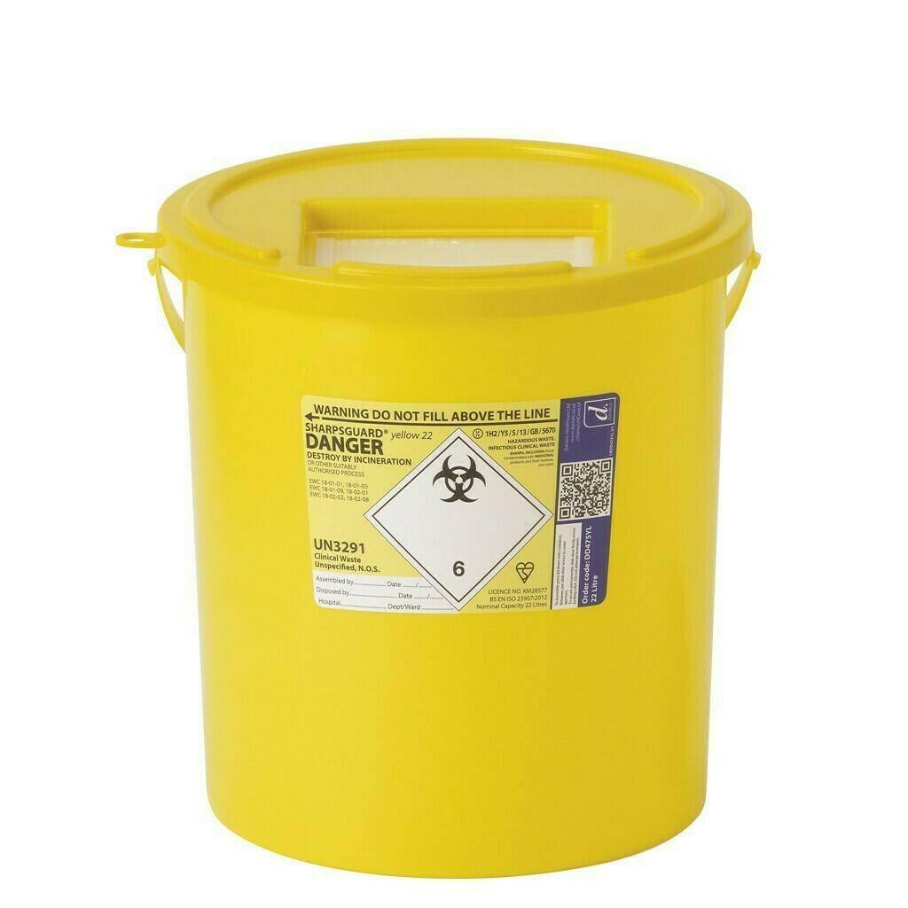 22 lítra Sharpsguard Yellow Sharps Bin