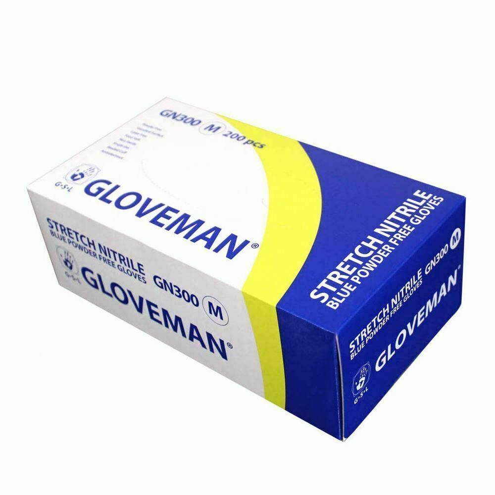 Gloveman Nitrile Powder Free Blue Hanskabox 200