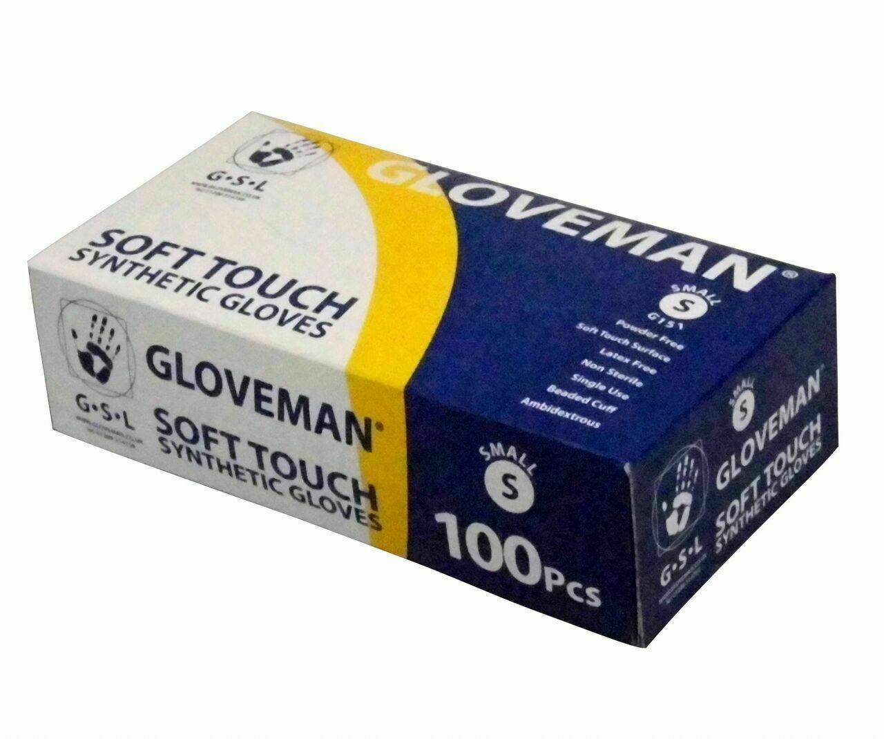 Gloveman hvítir tilbúnir duftlausir hanskar