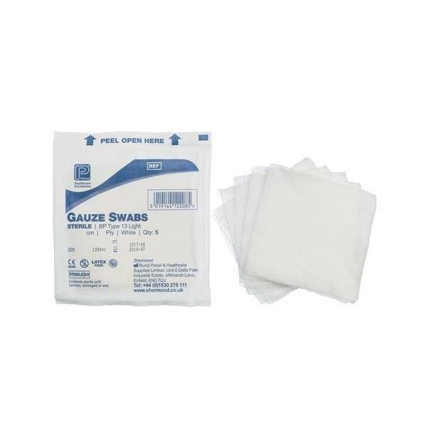 10 x 10 Sterile Gauze Swabs Single Pack of 5 7176 UKMEDI.CO.UK