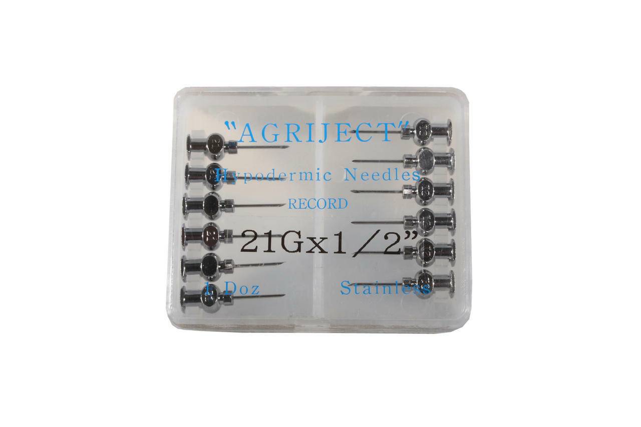 21g 1/2 inch Agriject Record Fit Needles x 12 - UKMEDI