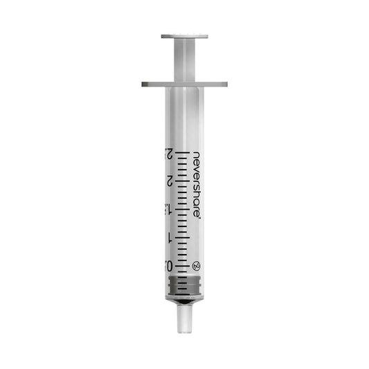 2,5ml Nevershare White Luer Slip sprautur