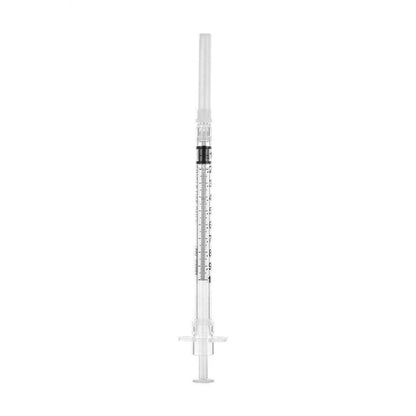 1ml 27g 1/2 inch Sol-Care Safety Syringe with Fixed Needle 100019IM UKMEDI.CO.UK