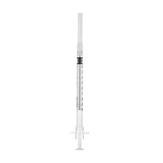 1ml 26g 3/8 inch Sol-Care Safety Syringe with Fixed Needle 100070IM UKMEDI.CO.UK
