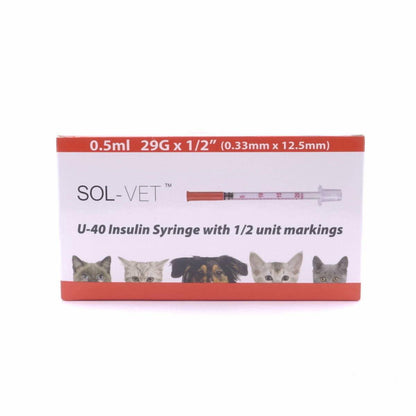 Sol-Vet 0,5 ml 29g x 0,5 tommu U40 sprauta með fastri nál