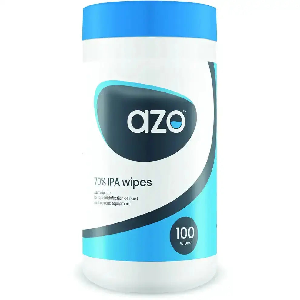 Azo 70% IPA þurrka rör með 100 þurrkum