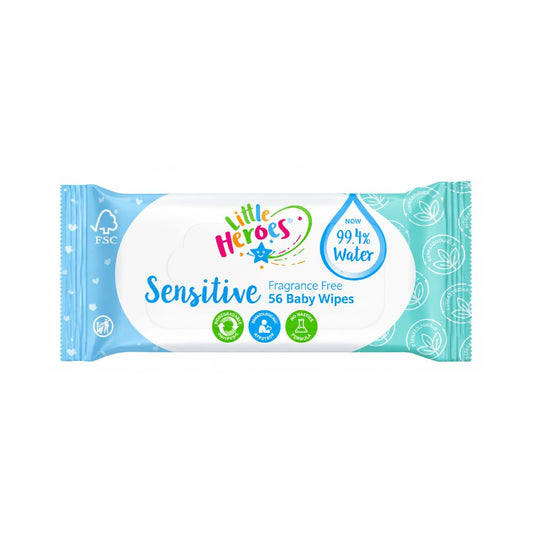 Little Heroes Sensitive Biodegradable Baby Wipes Pack of 56