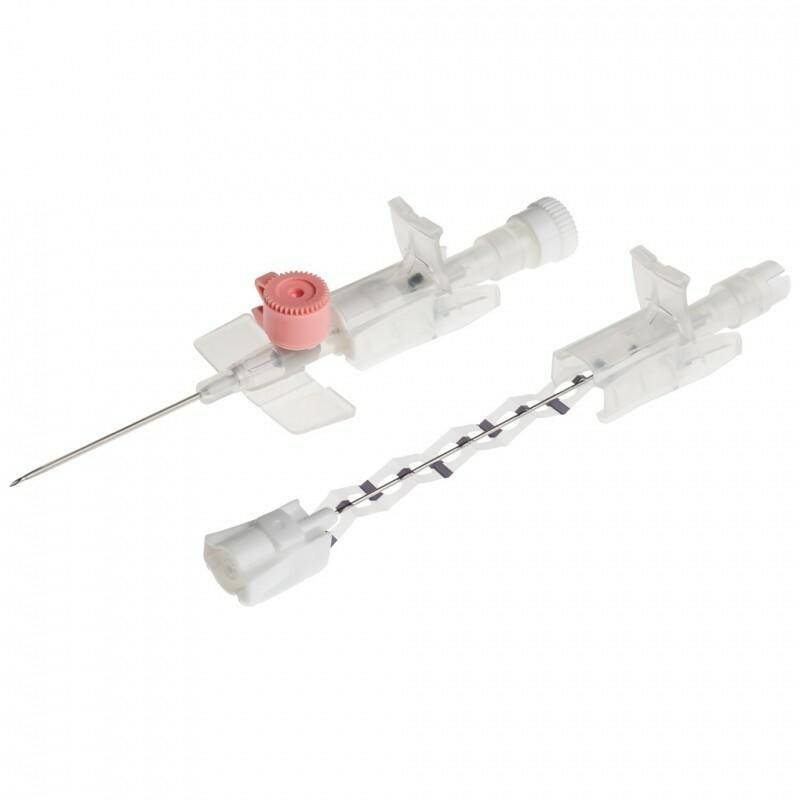 20g 32mm bleikur BD Venflon Pro öryggiscannula með inndælingartengi