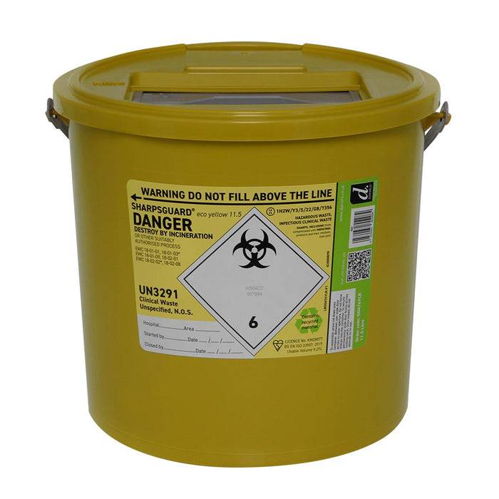 11,5 lítra Sharpsguard Yellow Sharps Bin