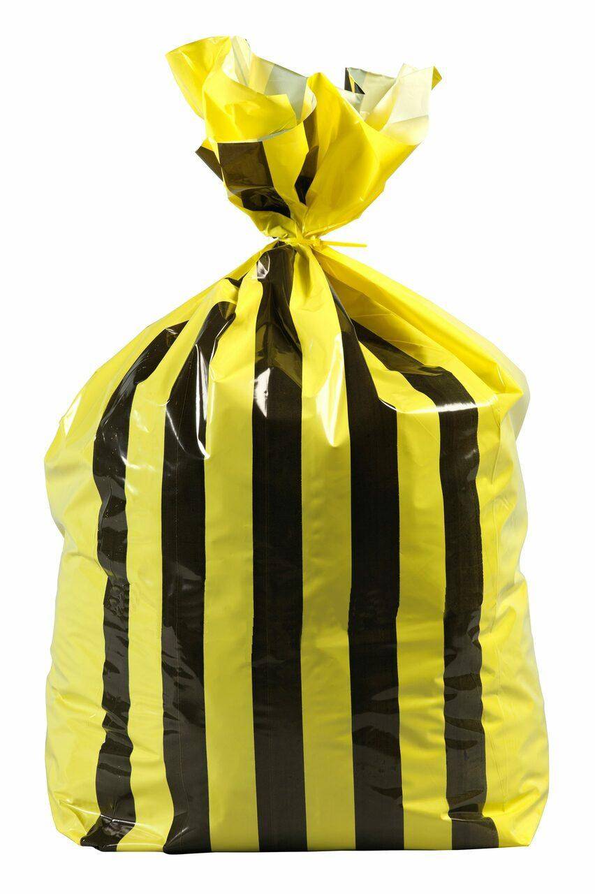 20L Small Tiger Stripe Polythene móðgandi úrgangspokar - 1 rúlla af 50