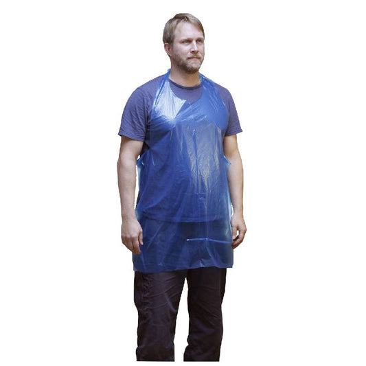 Blár úrvals einnota flatpakki svuntur 100 stk