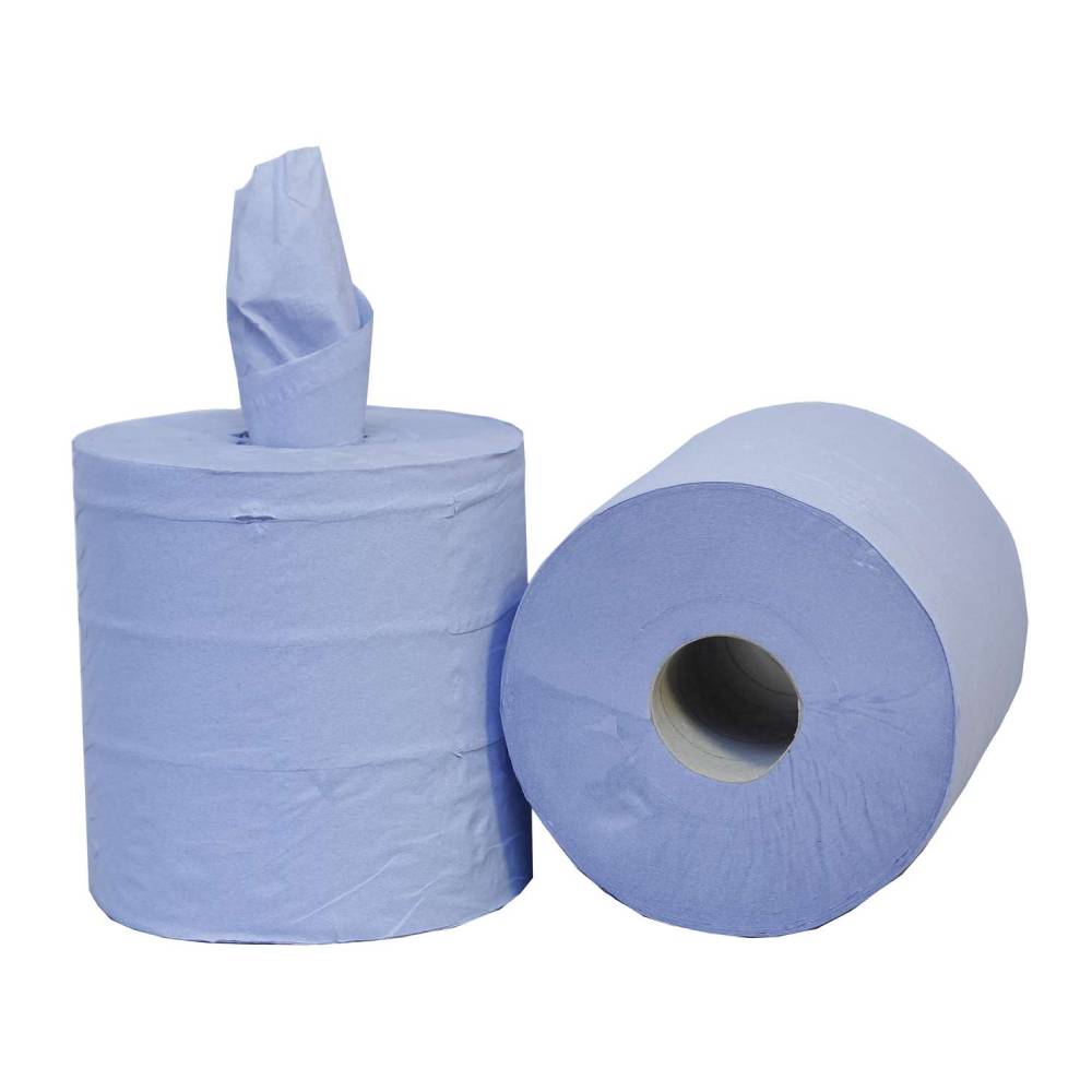 19cm x 150m PRO Blue 2 Ply Centrefeed Roll Pakki með 6