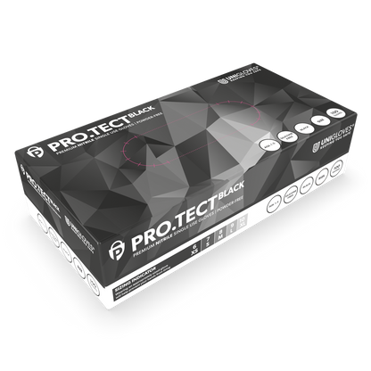 PRO.TECT Black Nitrile Hanskabox með 100 stk