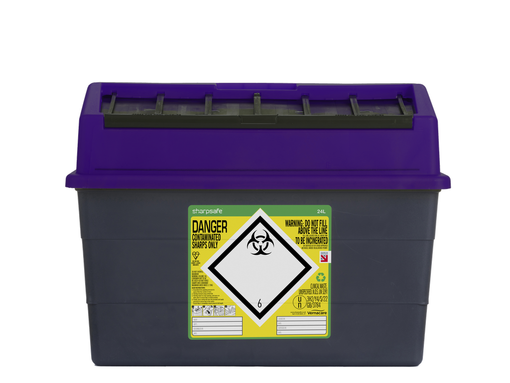 24 lítra Sharpsafe fjólubláur skarpskúffa
