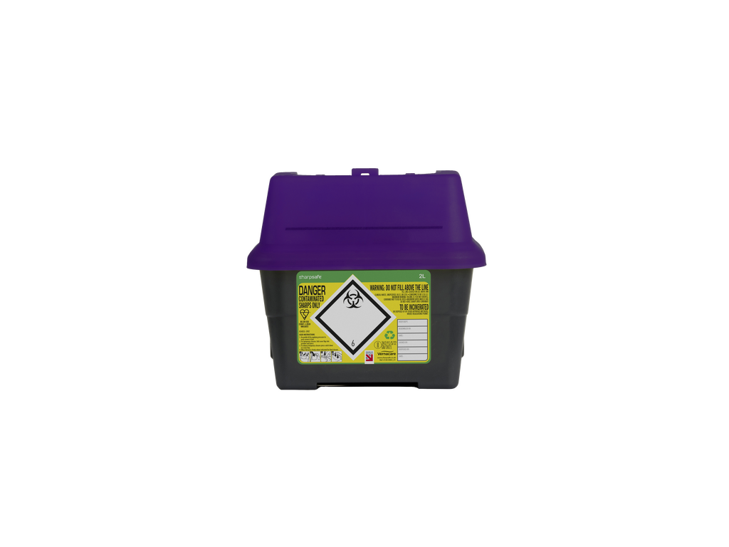 2 lítra Sharpsafe fjólubláur skarpskýli