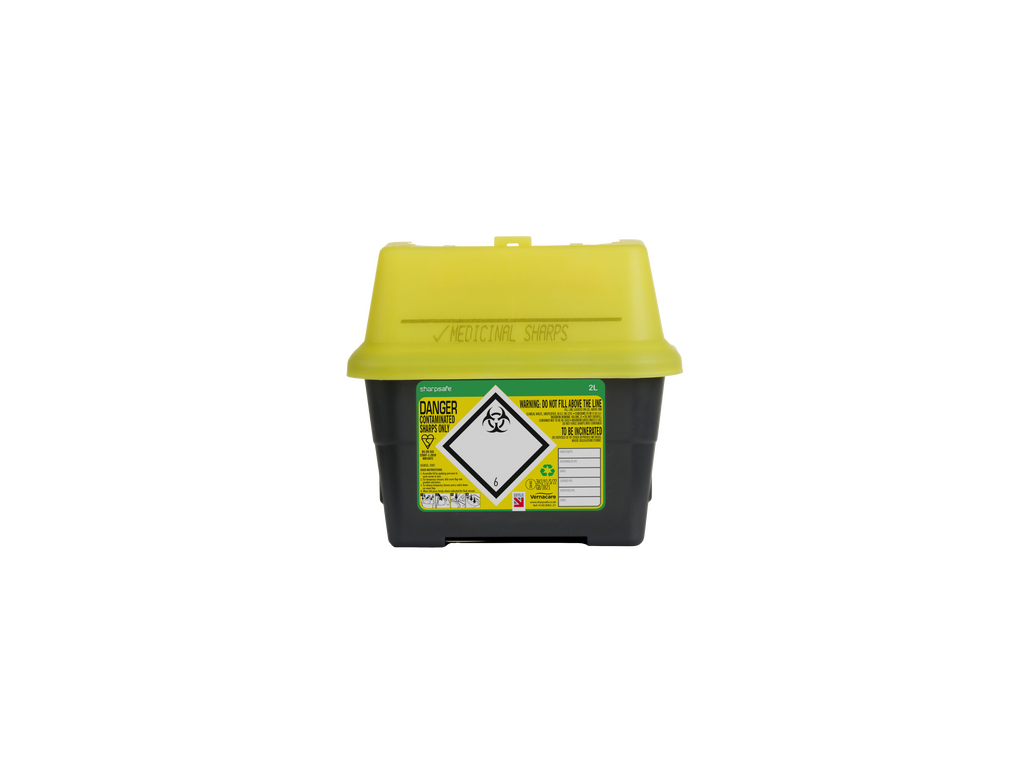 2 lítra Sharpsafe gulu stunguboxi