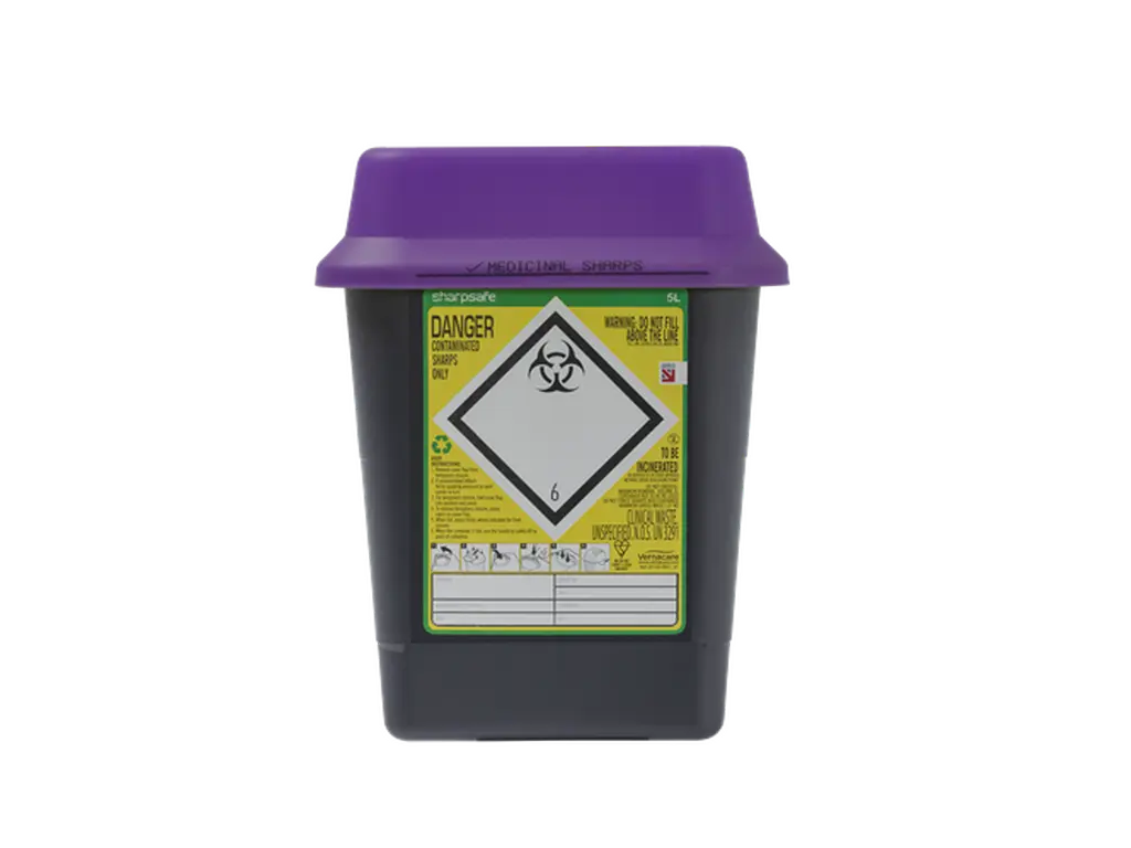 5 lítra Sharpsafe fjólubláur skarpskúffa