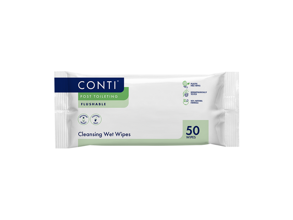Conti Post Toileting Stórar blautþurrkur Ilmlausar 50 þurrkur