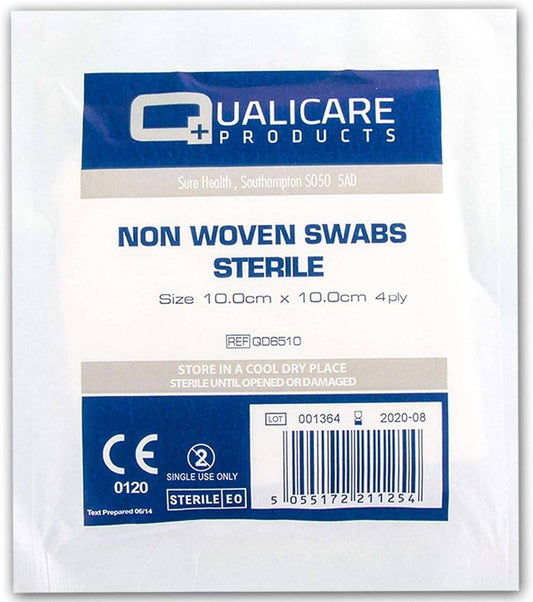 10 x 10 cm 4 laga Non Woven sæfðar þurrkur 5 stk