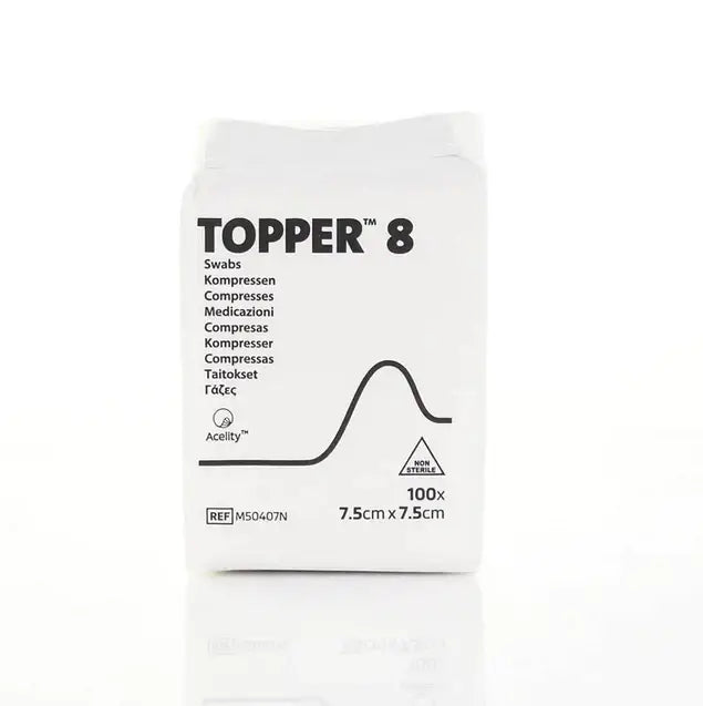 7,5 cm x 7,5 cm Topper 8 4 laga ósótthreinsaðar þurrkur Pakki með 100 J&J