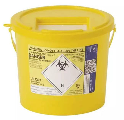 7 lítra Sharpsguard Yellow Sharps Bin