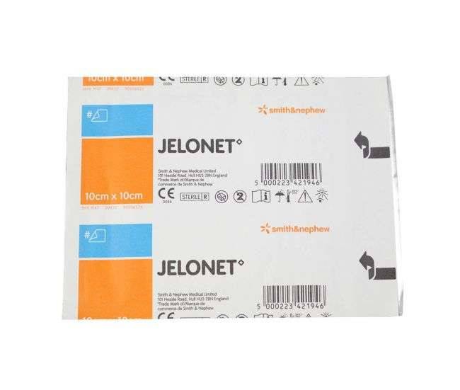 10cm x 10cm Jelonet paraffín grisja dressing BP